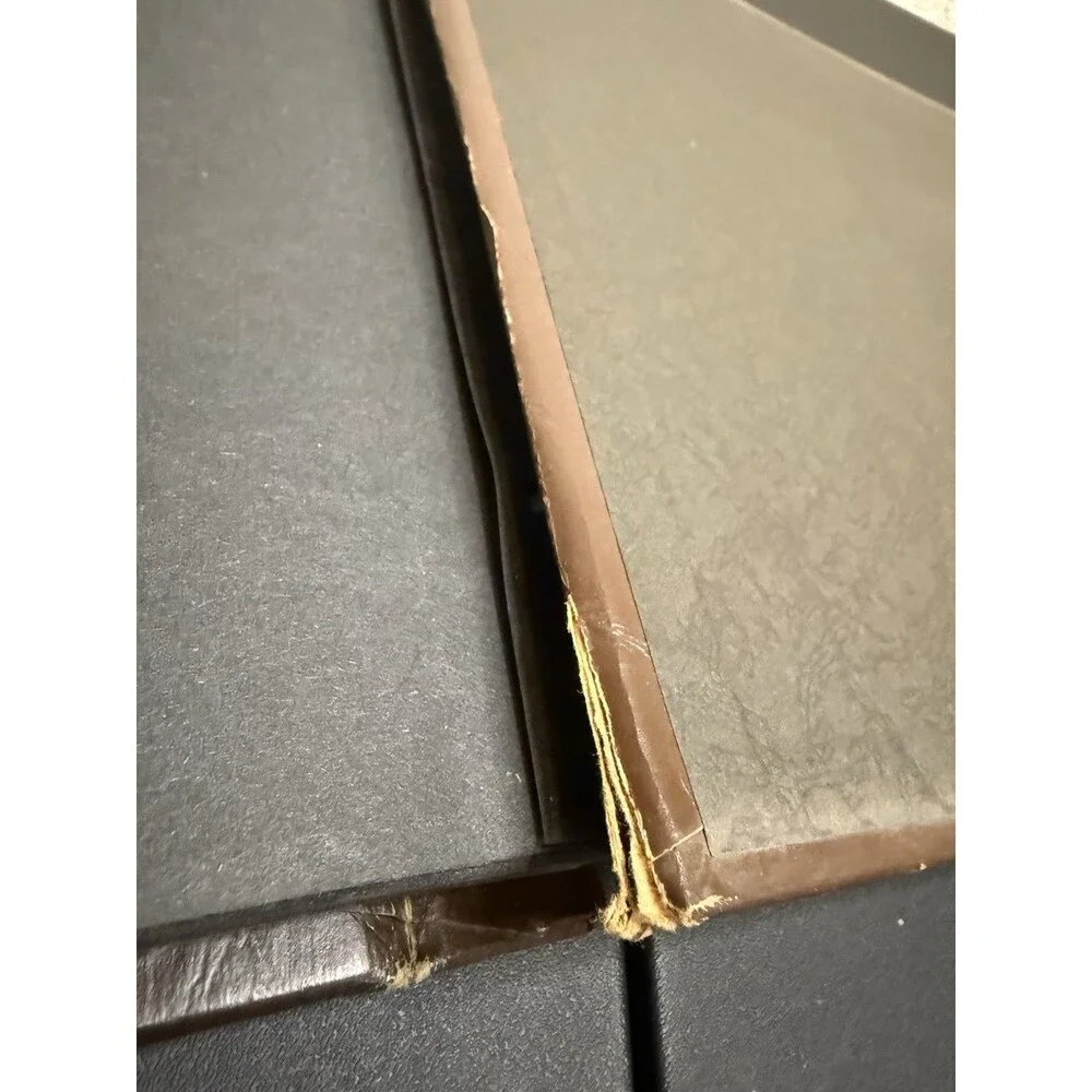 Vintage Brown Gold Embossed Photo Album Scrapbook without photos 14x10